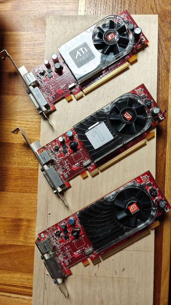 lot ATI Radeon HD 3450 256MB DMS59 versie, Gebruikt, Ophalen of Verzenden, DVI, GDDR2