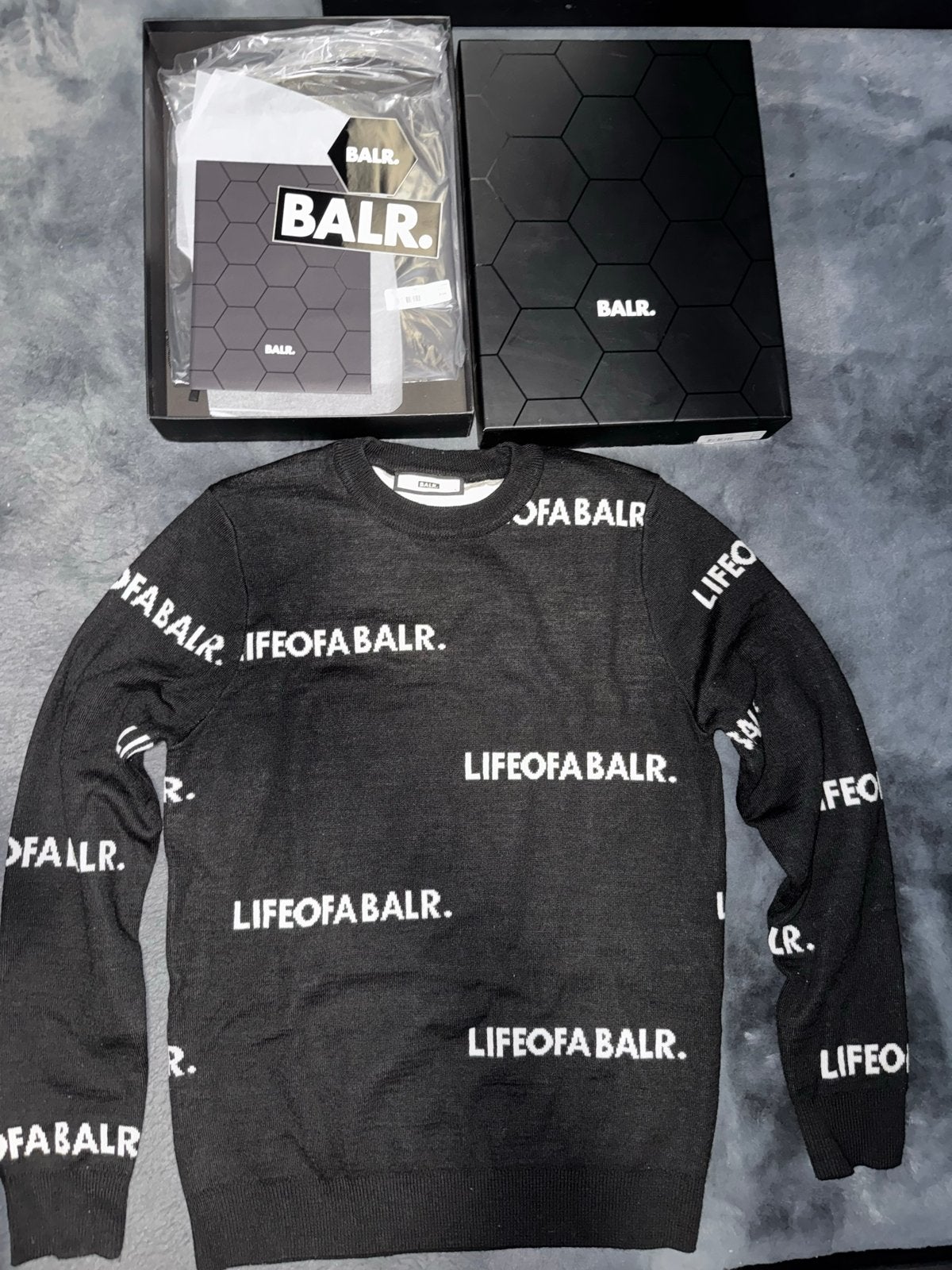 BALR. Trui Zwart met Witte Opdruk - Maat S, Verzenden, Nieuw, Maat 46 (S) of kleiner, Zwart