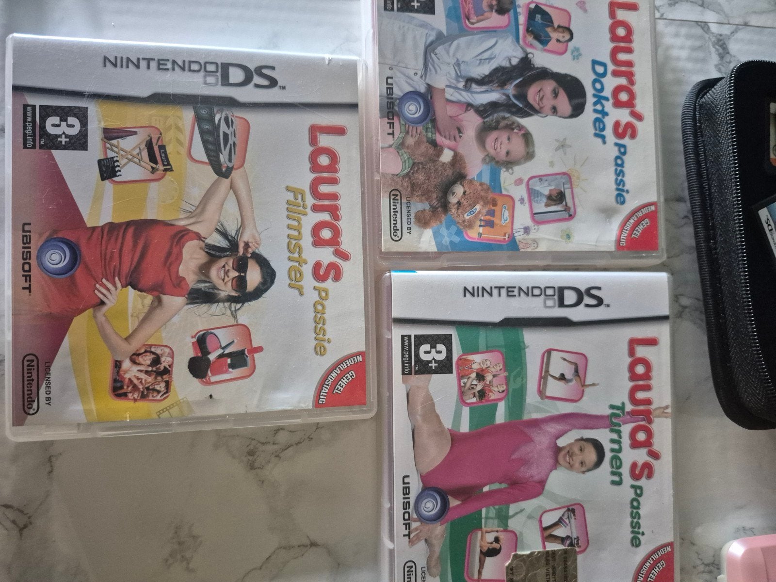 Nintendo DS met 9 spellen en hoesje, Spelcomputers en Games, Puzzel en Educatief, Gebruikt, Verzenden, 1 speler