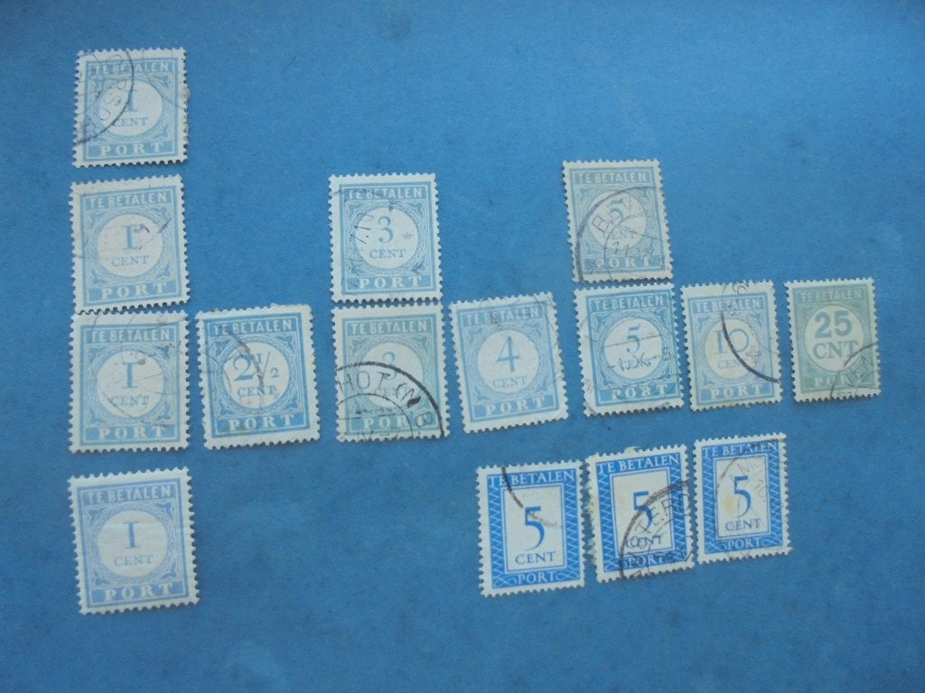 15 oude PORT zegels Nederland, Postzegels en Munten, Postzegels | Nederland, Ophalen of Verzenden, T/m 1940, Gestempeld