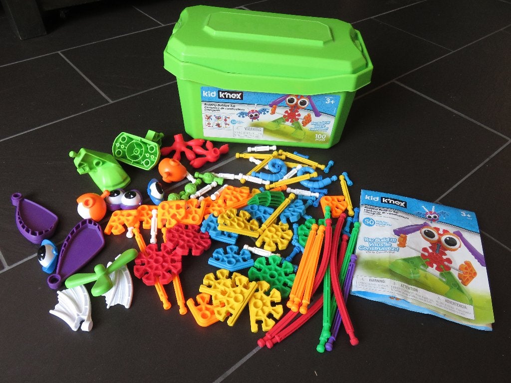 Kidknex 100delig met 50 bouwmodellen in ton., Kinderen en Baby's, Speelgoed | Educatief en Creatief, Ophalen of Verzenden, Gebruikt