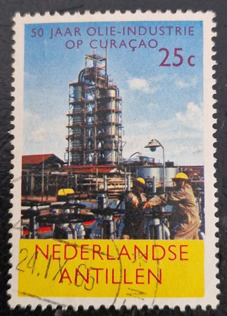 Nederlandse Antillen 1965 -nvph 357 - Olie-industrie, Ophalen of Verzenden, Gestempeld