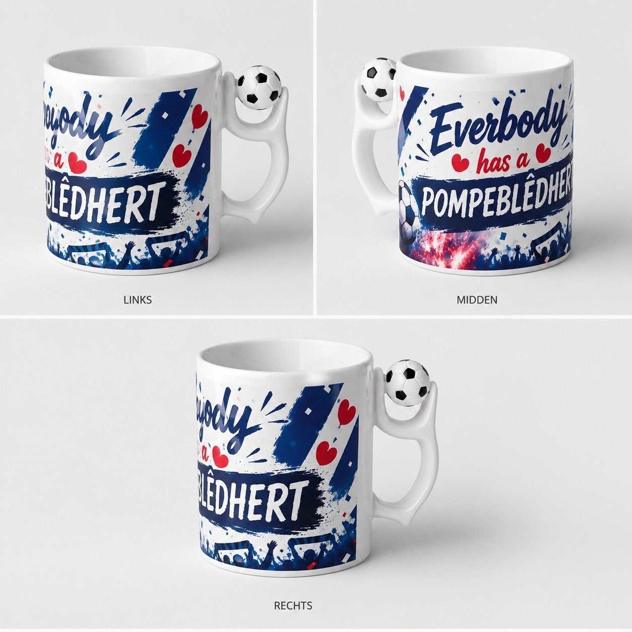 Handgemaakte Mok Voetbal SC Heerenveen - Uniek Cadeau!, Overige typen, Nieuw, Ophalen of Verzenden, Steen/keramiek