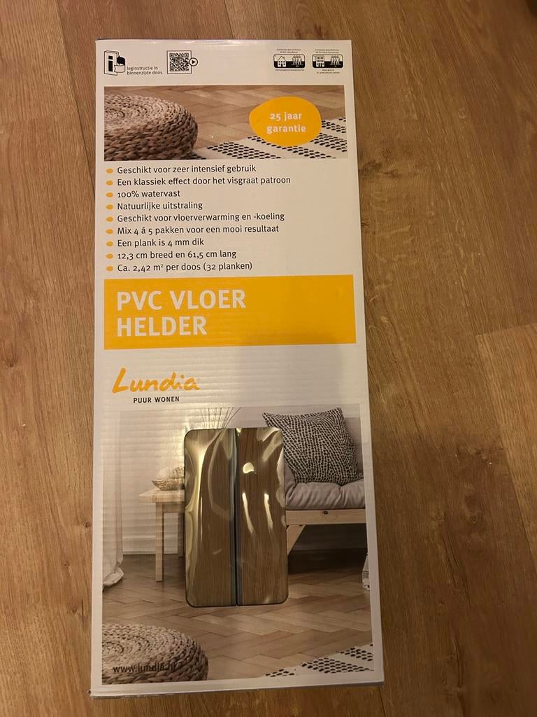 Lundia helder visgraat Irena click pvc, Ophalen, Kunststof, 50 tot 150 cm, Zo goed als nieuw