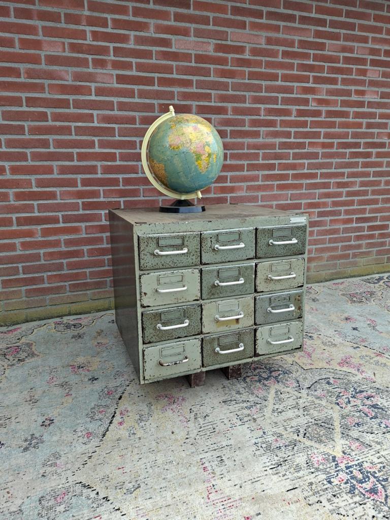 Antieke Franse Flambo archiefkast - Industrieel design, Antiek en Kunst, Ophalen