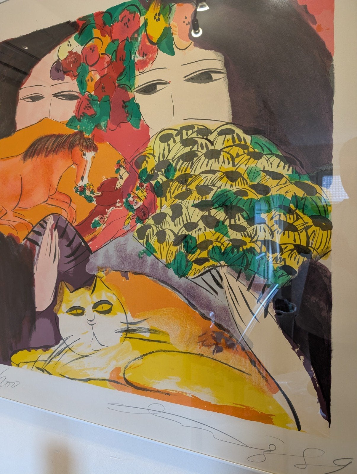 Walasse Ting Zeefdruk - Kleurrijk en Expressief, 1950 - 1999, Ophalen of Verzenden, Flora en Fauna, Zeefdruk