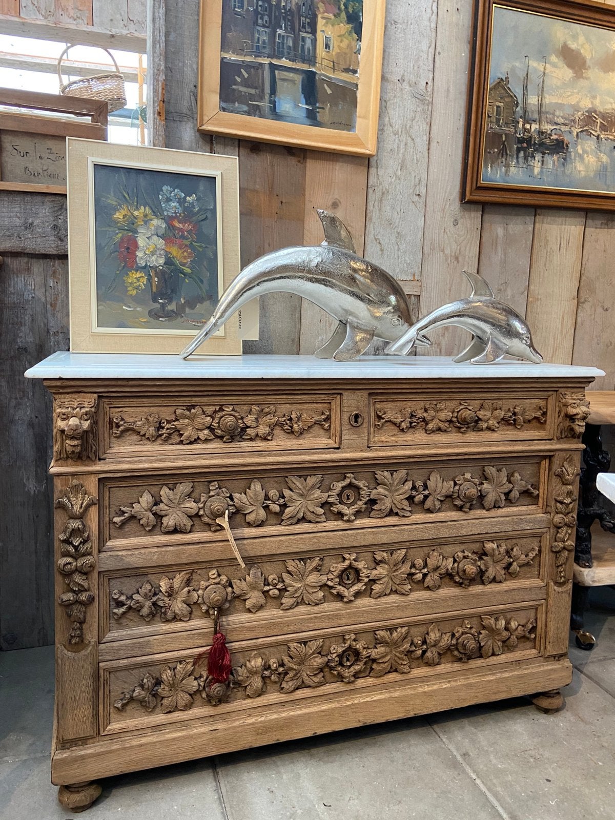 Sierlijke Franse commode kast ladekast