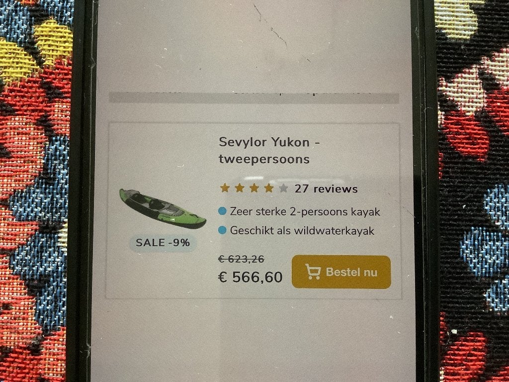 Sevylor Yukon tweepersoons kayak, Ophalen, Opblaasbaar, Zo goed als nieuw, 2-persoons