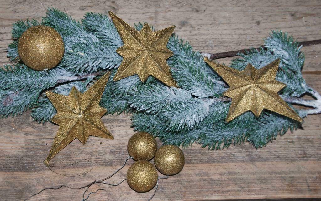 Goudkleurige kerstballen en sterren, Diversen, Kerst, Ophalen of Verzenden, Nieuw