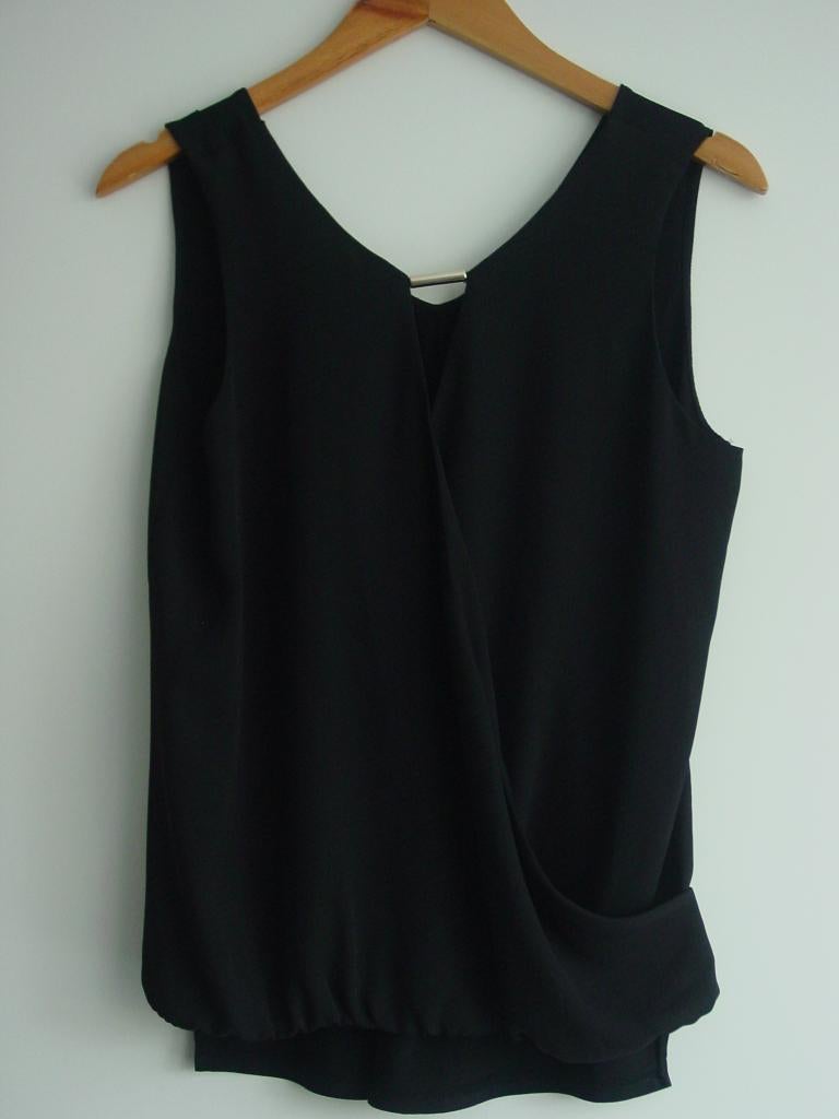 Zwarte overslag blouse, Morgan maat 38, Maat 38/40 (M), Zwart, Zo goed als nieuw, Morgan