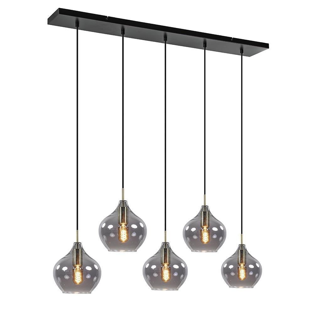 Trendhopper Hanglamp Rolf 5-lichts smoke, Ophalen, Luxe, Retro, Klassiek, Strak klassiek, Japandi, Hotel Chic, Zo goed als nieuw