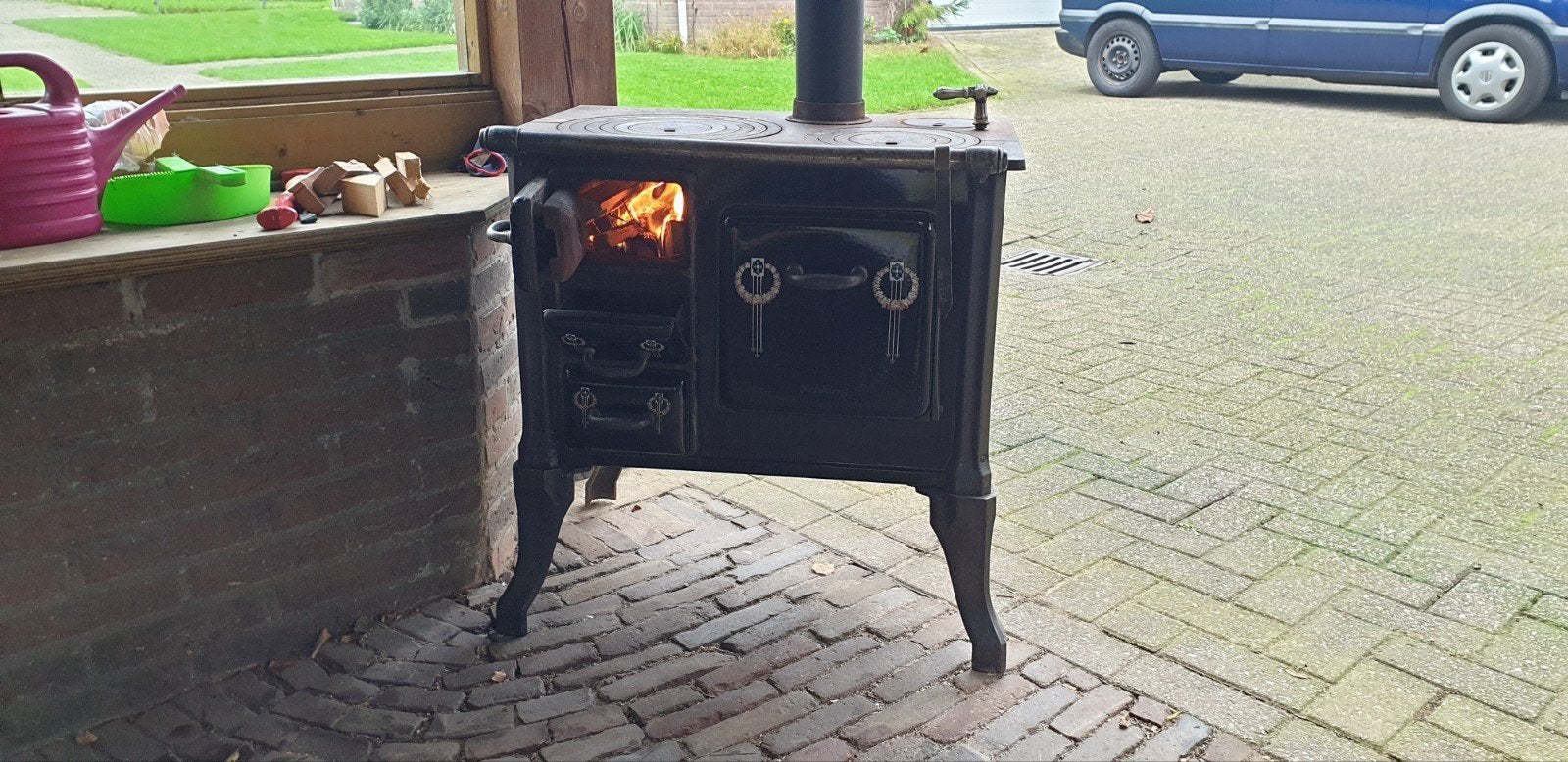 Antiek Senking fornuis - houtgestookt, Ophalen