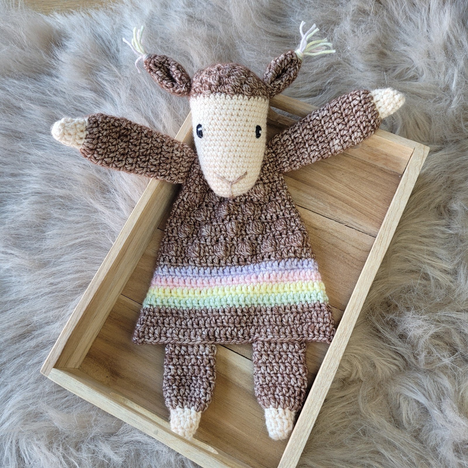 Gehaakte lama / alpaca lappenpop knuffel, Nieuw, Ophalen of Verzenden, Middelgroot (20 tot 80 cm), Meerkleurig