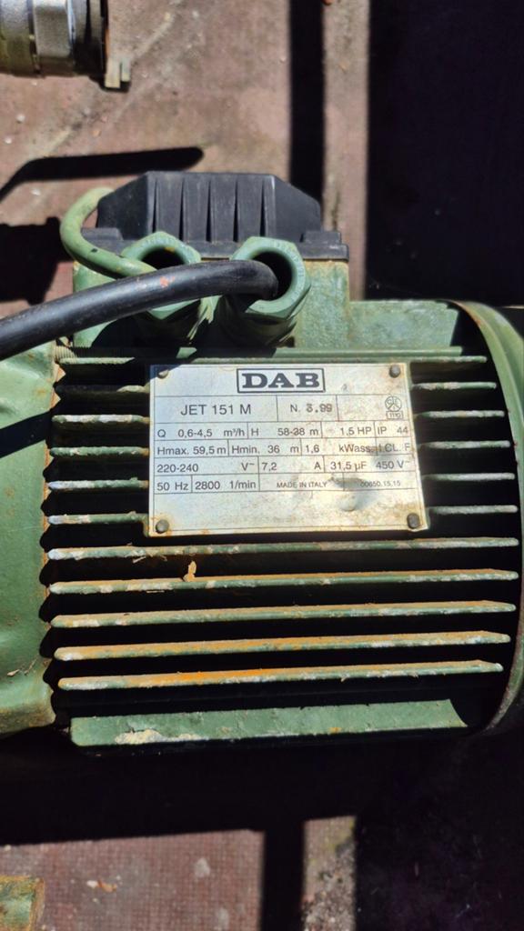 Bronpomp DAB JET 151 M met slangen en sproeiers, Ophalen, Gebruikt, Elektrisch, Bronpomp