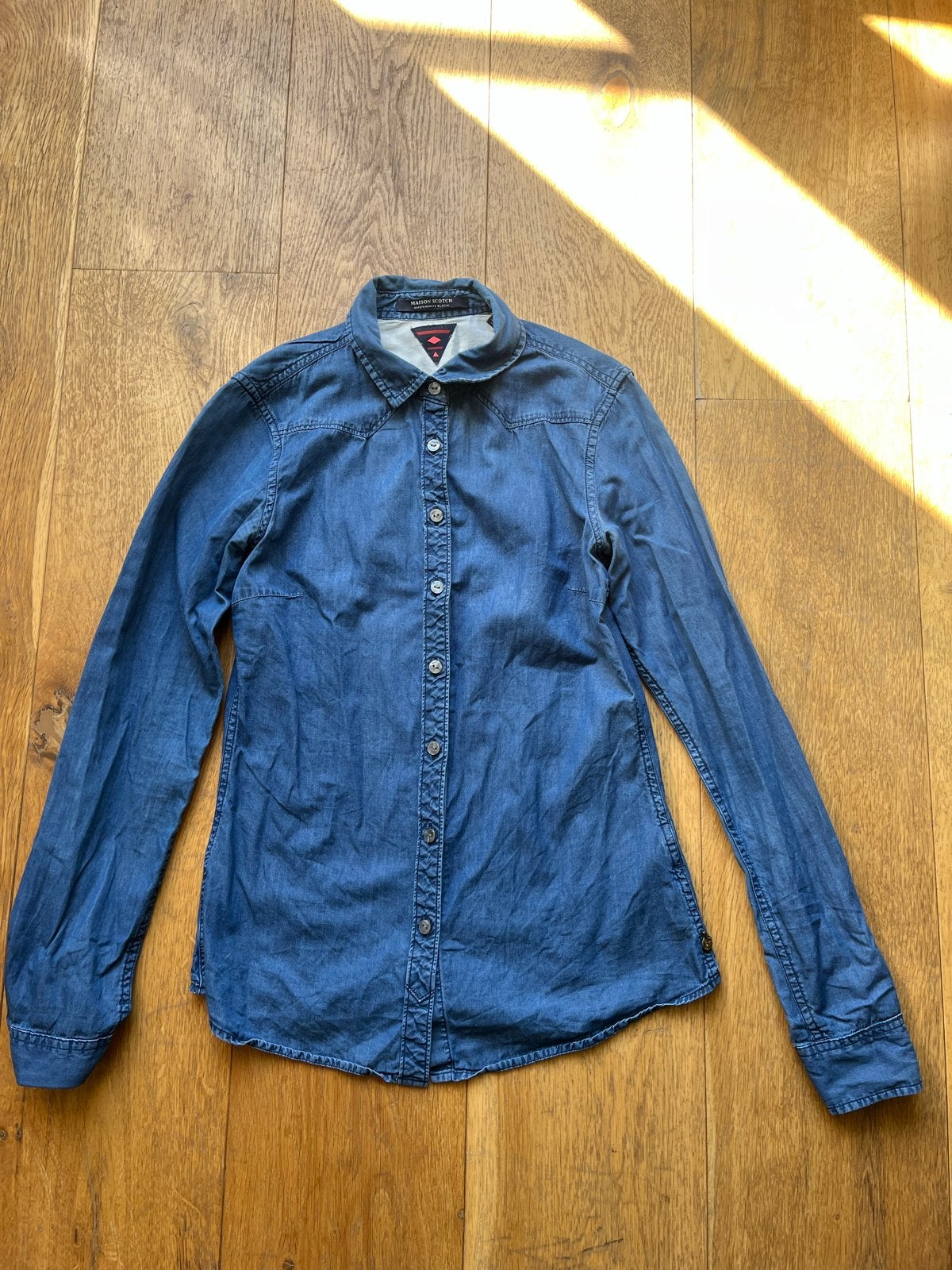 Maison Scotch Amsterdam Blouse Dames Maat 1 (XS) - Blauw, Ophalen of Verzenden, Gedragen, Maat 34 (XS) of kleiner, Blauw