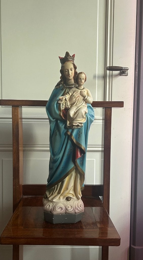 Groot beeld van Maria met kindje Jezus, 55 cm!, Ophalen of Verzenden
