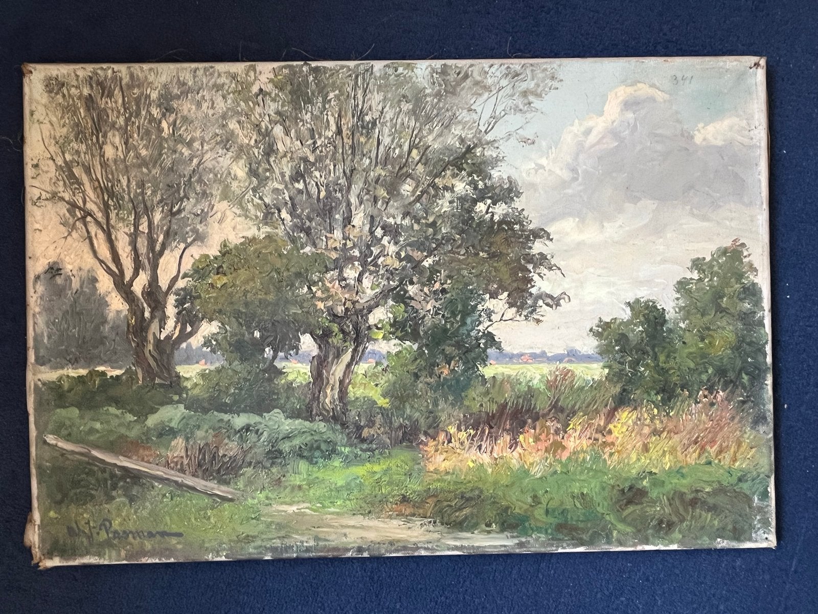 Schilderij W.J. Pasman - Olieverf op doek (1943), Ophalen of Verzenden