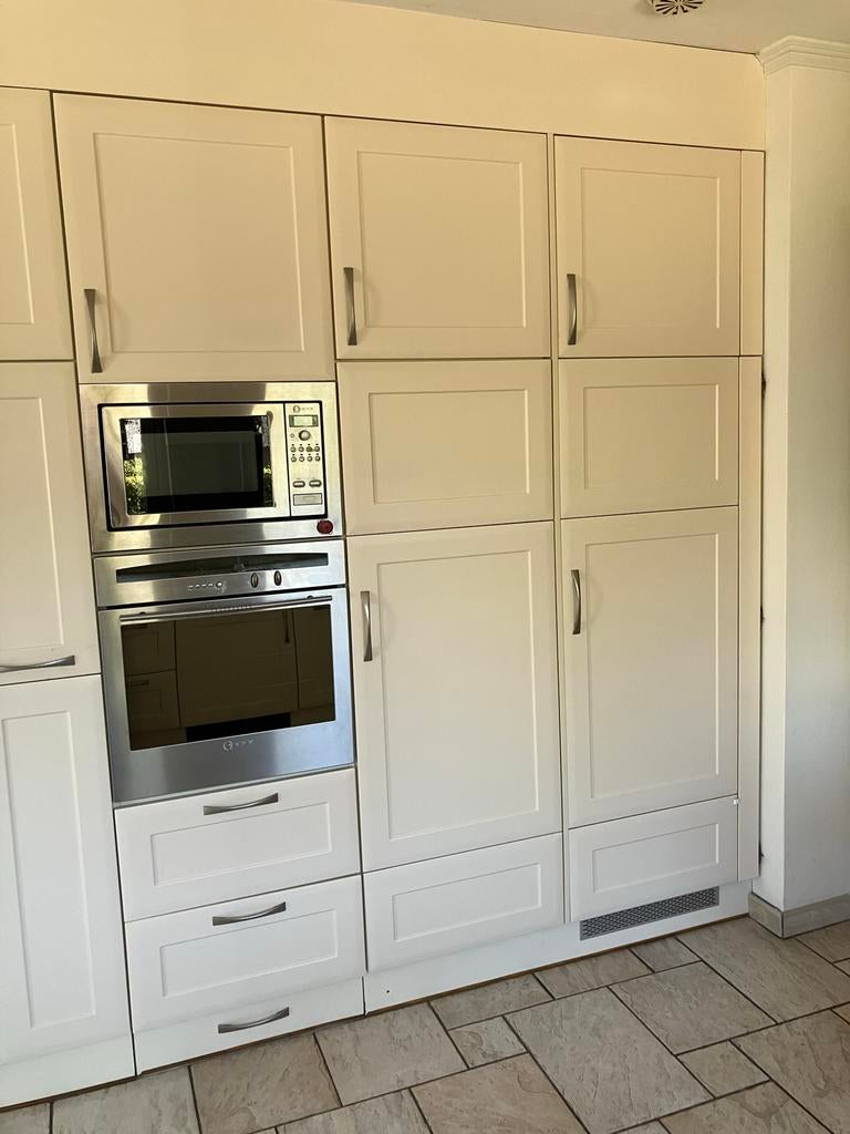 Gebruikte keuken met inbouwapparatuur, Huis en Inrichting, Keuken | Complete keukens, Ophalen, Gebruikt, Hoekkeuken, Graniet of Steen