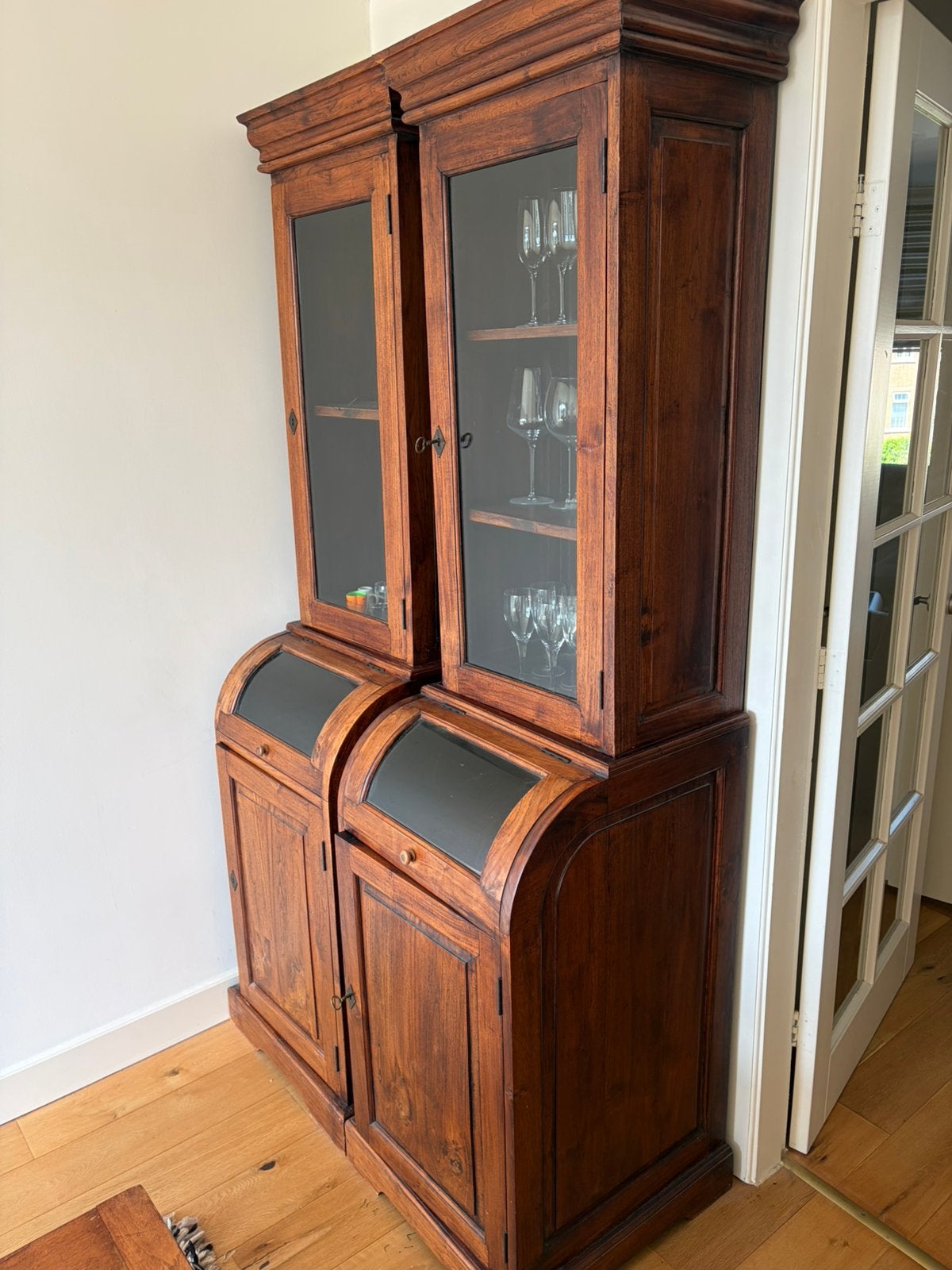 2 teak grutterskasten, bruin, Ophalen, 200 cm of meer, Teakhout, 50 tot 100 cm
