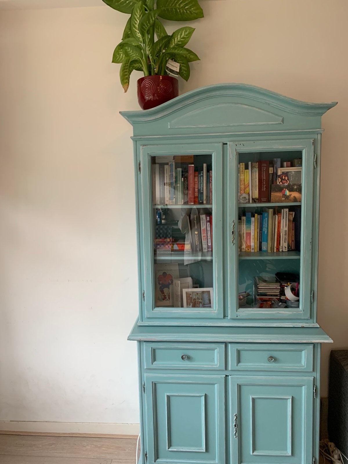 Prachtige blauwe kast!, Ophalen, Gebruikt, 200 cm of meer, 50 tot 100 cm