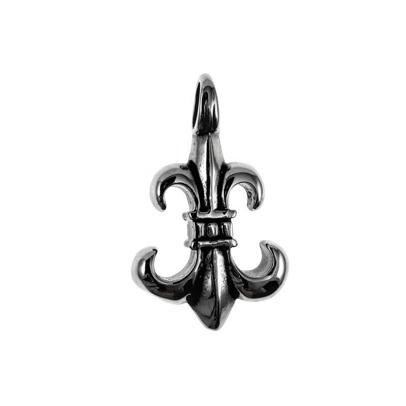 38mm Leliebloem Hanger Heren Gepolijst RVS Fleur de Lis, Overige materialen, Overige voorstellingen, Birgitta-Gracht 33, 6465 EL Kerkrade, Nederland