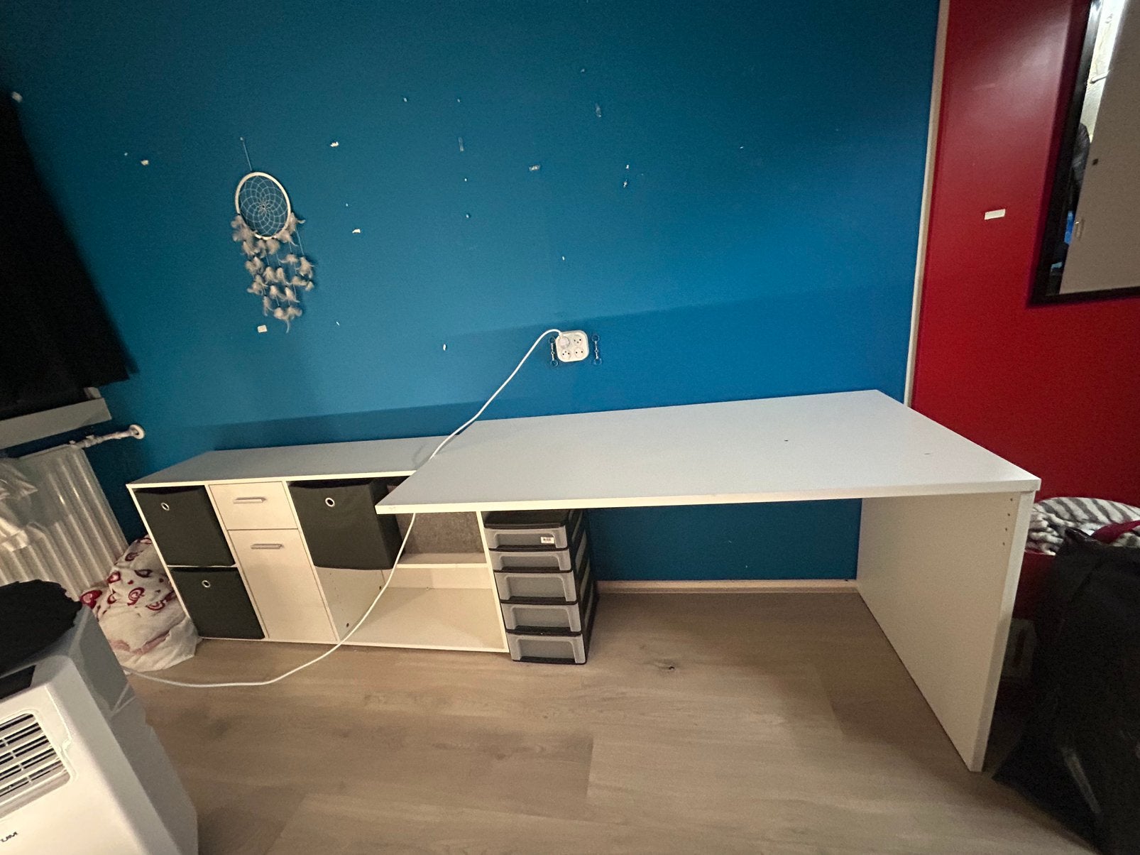 Super mooi groot bureau!, Huis en Inrichting, Bureaus, Ophalen, Hout, Schoolbureau, Zo goed als nieuw