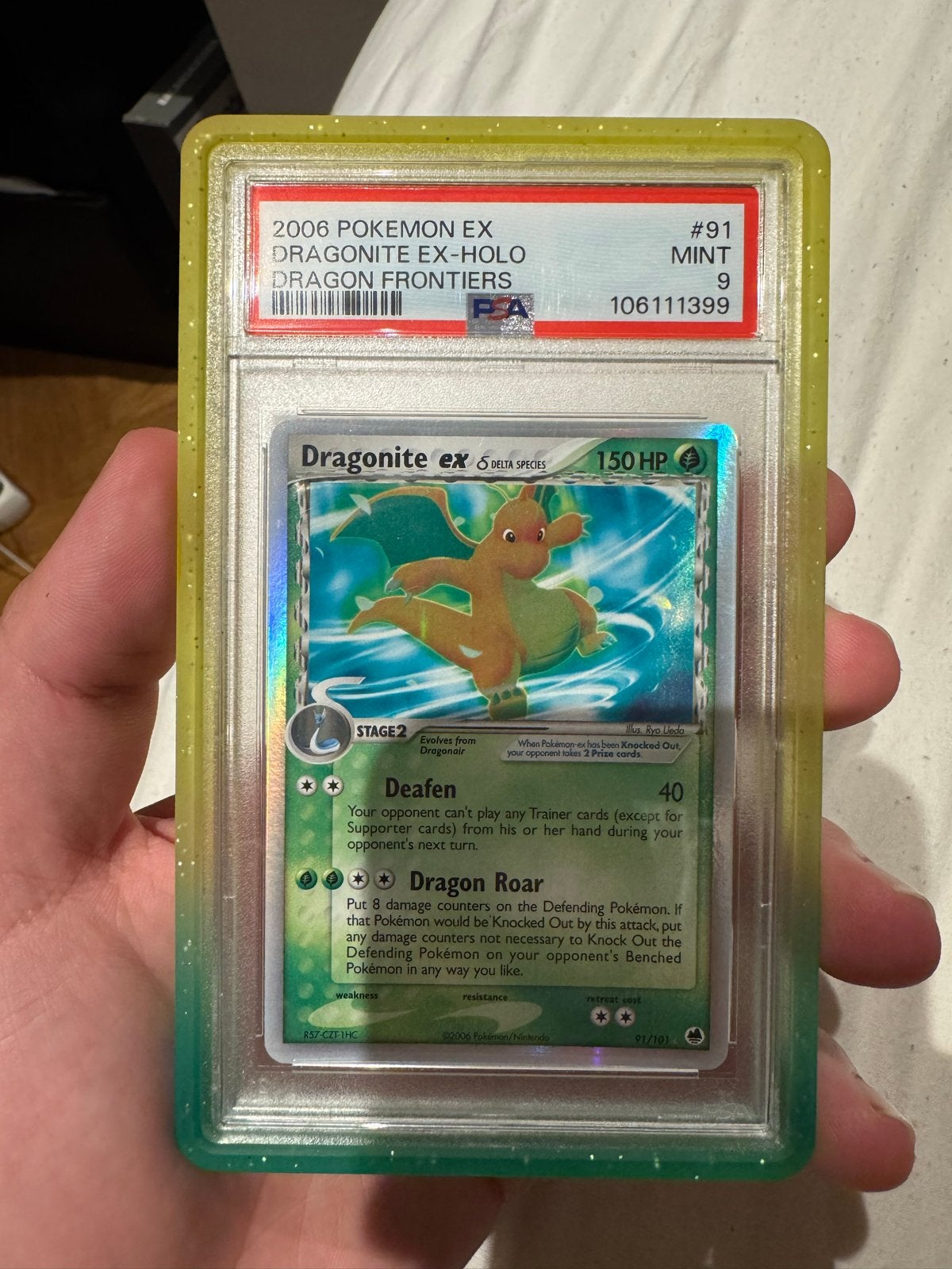 Dragonite ex Dragon Frontiers PSA 9 Pokémon Kaart, Ophalen, Zo goed als nieuw, Losse kaart, Foil