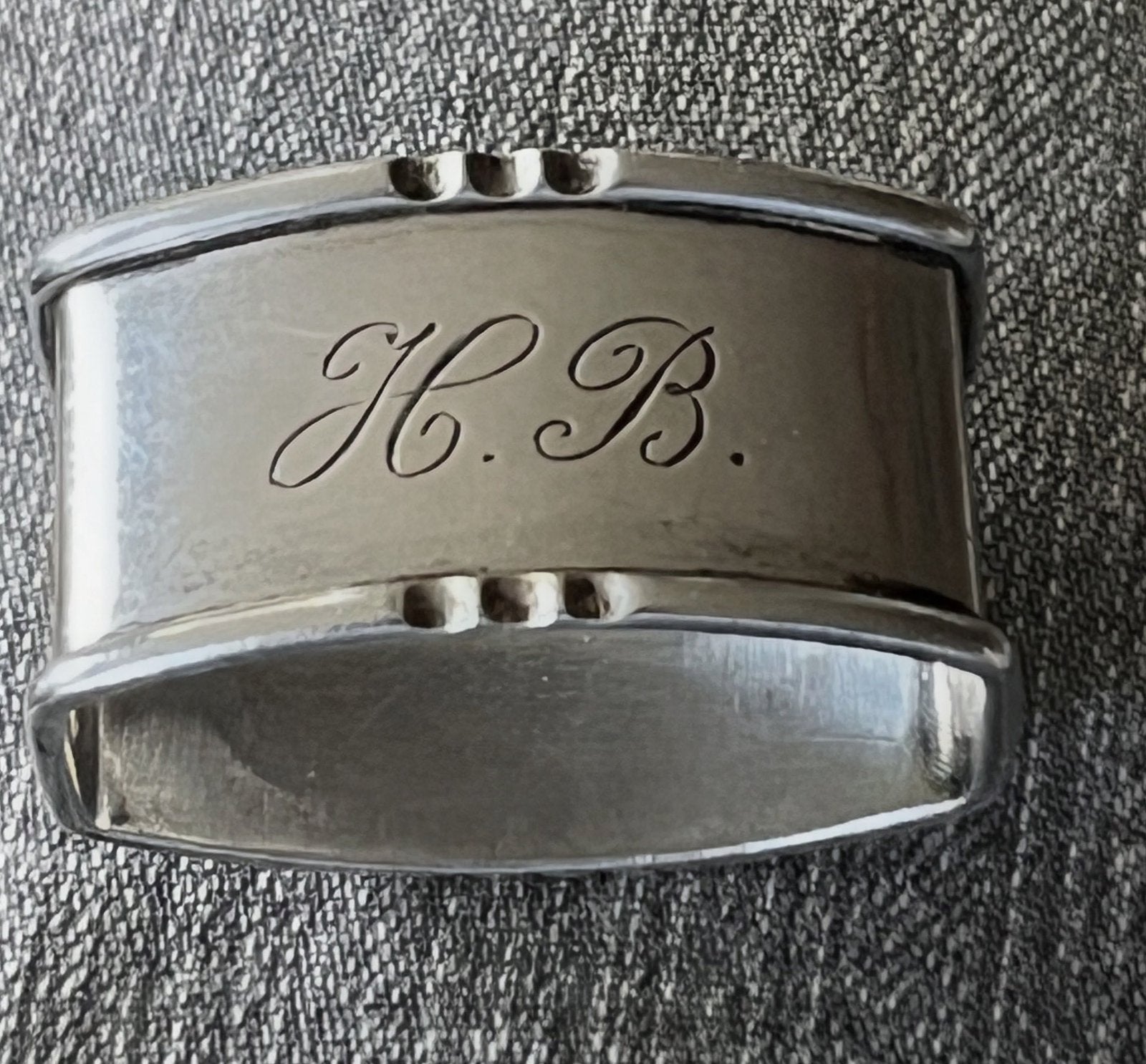 Zilveren ring/band voor Vingerdoekje., Antiek en Kunst, Verzenden, Zilver