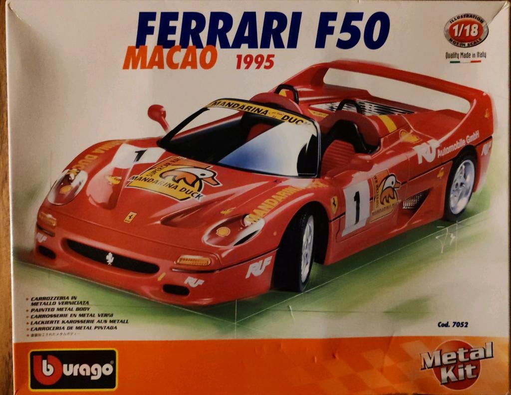 Ferrari F50  metal kit modelauto 1/18, 1:50 of kleiner, Auto, Zo goed als nieuw, Ophalen