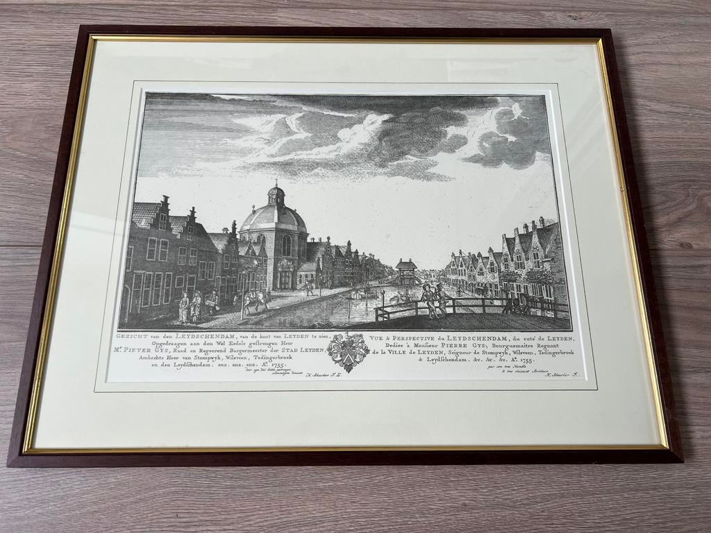 Schilderij Leidschendam, Ophalen, 44 cm, 56 cm, Ingelijst