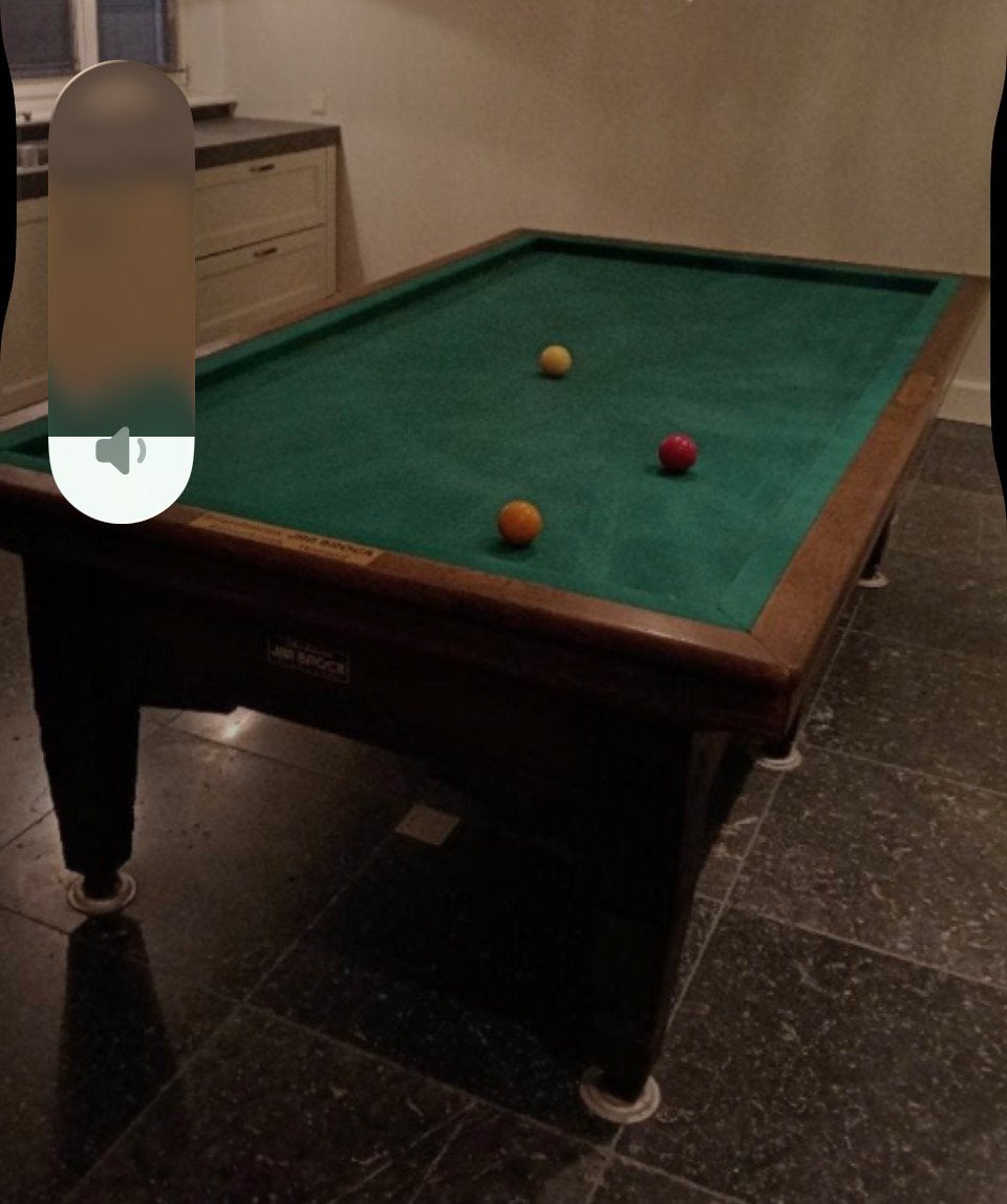 Mooie antieke biljart tafel zeldzame 6 poots van 210, Ophalen, Zo goed als nieuw, Biljarttafel