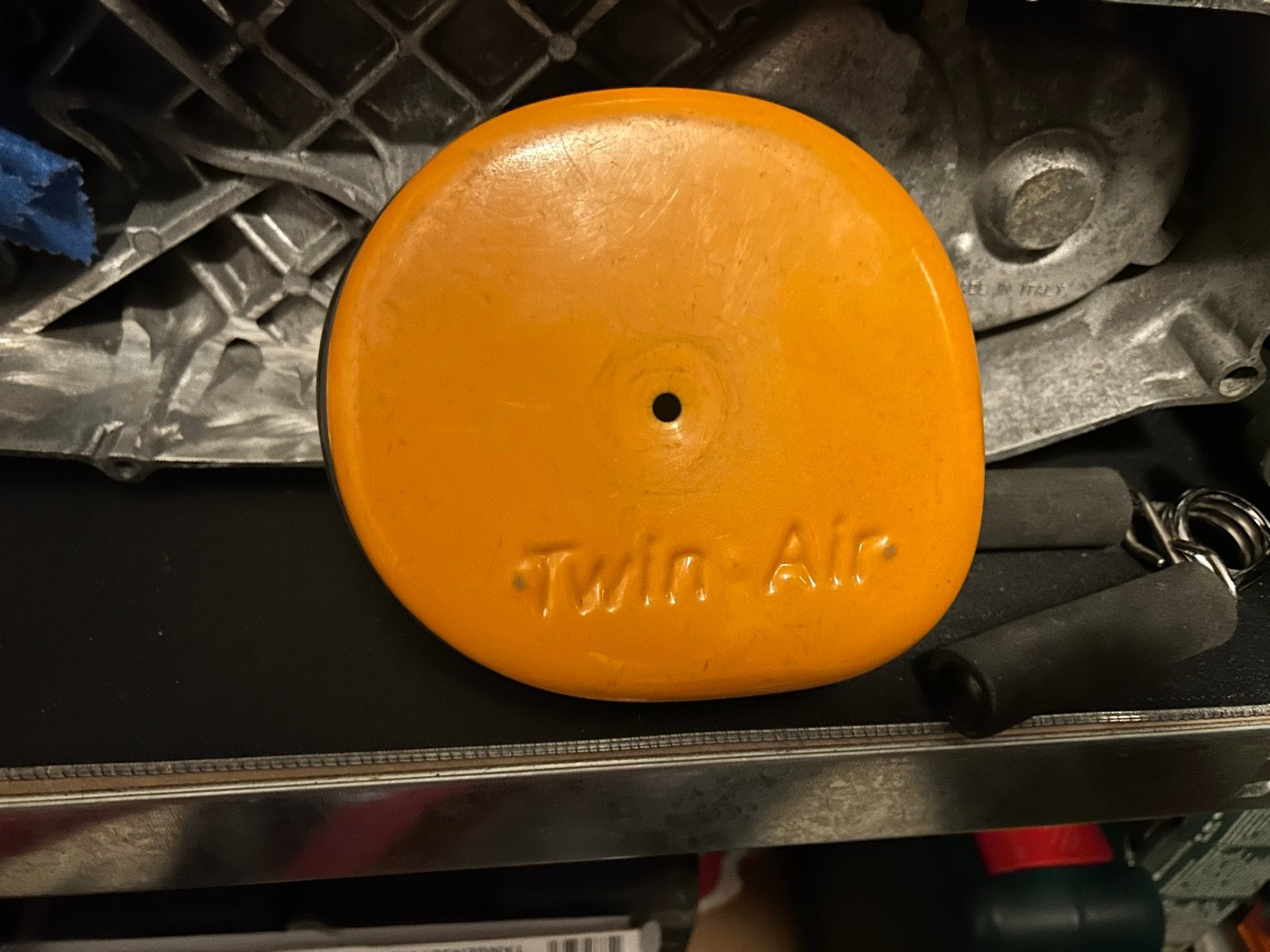 Twin Air luchtfilterkap - Oranje, Motoren, Ophalen of Verzenden, Gebruikt