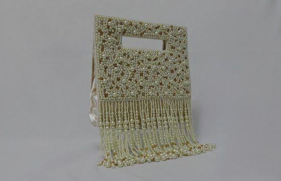 Damestas met Parels - Wit, Beige en Goudkleurig - fluweel, Sieraden, Tassen en Uiterlijk, Tassen | Damestassen, Ophalen of Verzenden