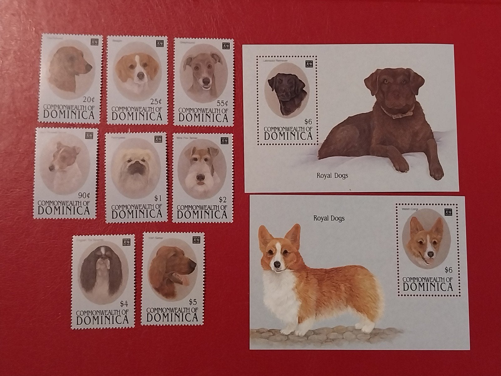 Dominica 1844-1851+bl 264/265honden 1994 postfris mi 25eu, Ophalen of Verzenden, Dier of Natuur