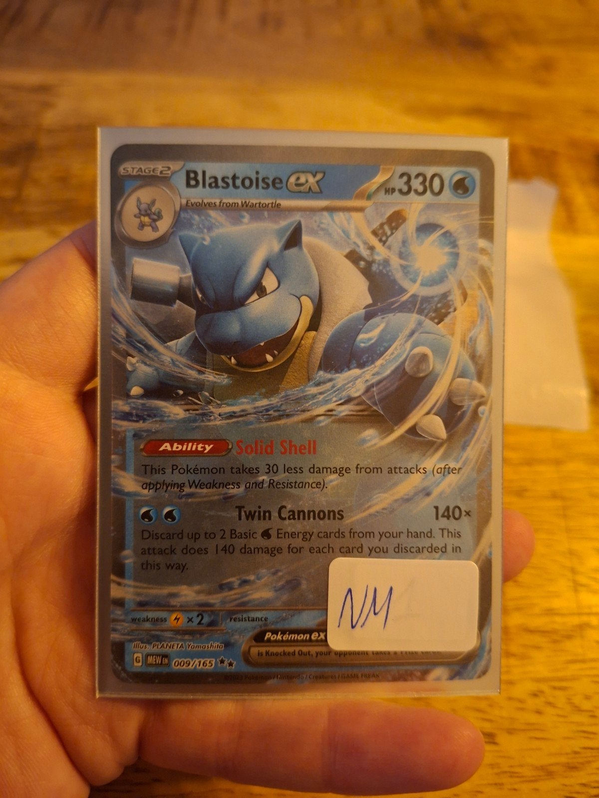 Pokémon Blastoise EX 009/165 MEW151 - Nieuwstaat, Ophalen of Verzenden, Zo goed als nieuw, Losse kaart, Foil