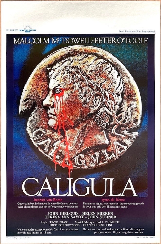 Caligula (1979) - Originele filmposter, Verzamelen, Verzenden, Gebruikt, A1 t/m A3, Film en Tv