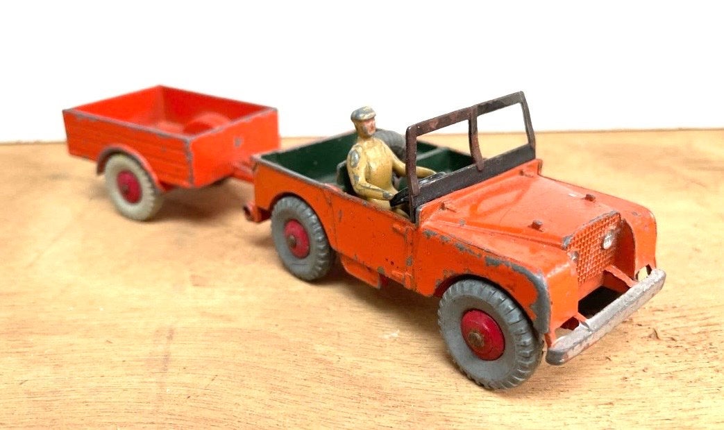 Vintage Dinky Toys Land Rover met aanhanger, Ophalen of Verzenden