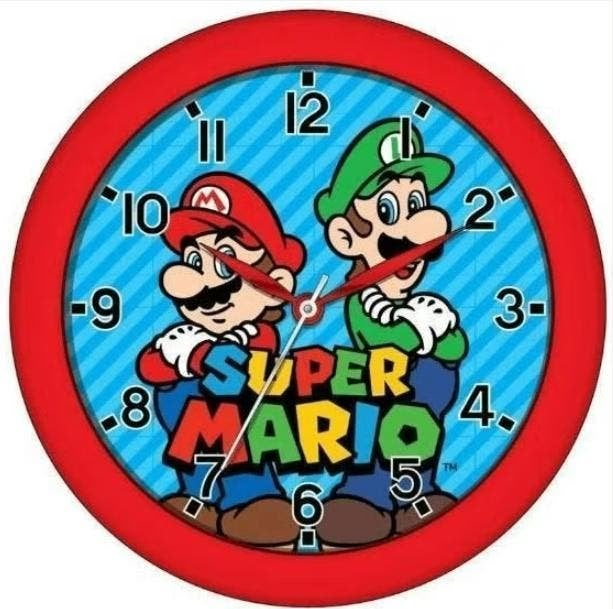 Super Mario Wandklok / Klok, Super Mario, Meerkleurig, Nieuw, Ophalen of Verzenden