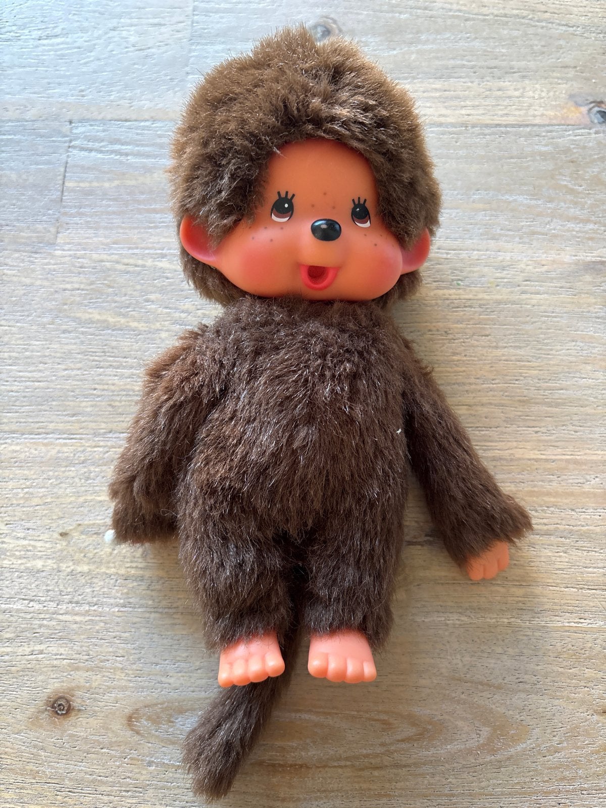 Vintage Monchhichi knuffel aapje - Zo goed als nieuw, Overige merken, Ophalen of Verzenden, Bruin, Aap