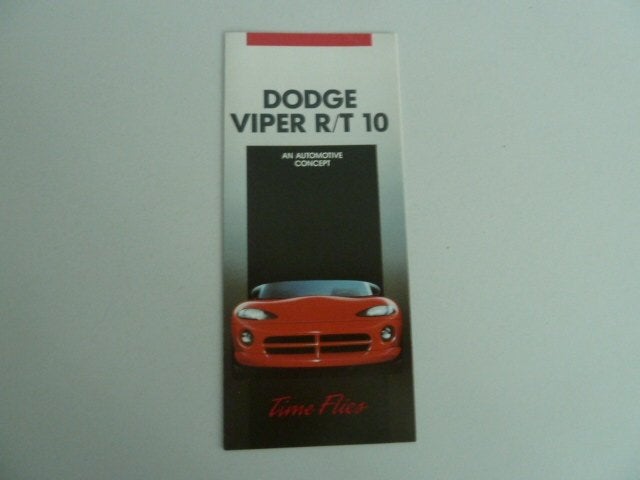1992 Dodge Viper R/T 10 Concept Brochure USA, Ophalen of Verzenden, Zo goed als nieuw, Overige merken