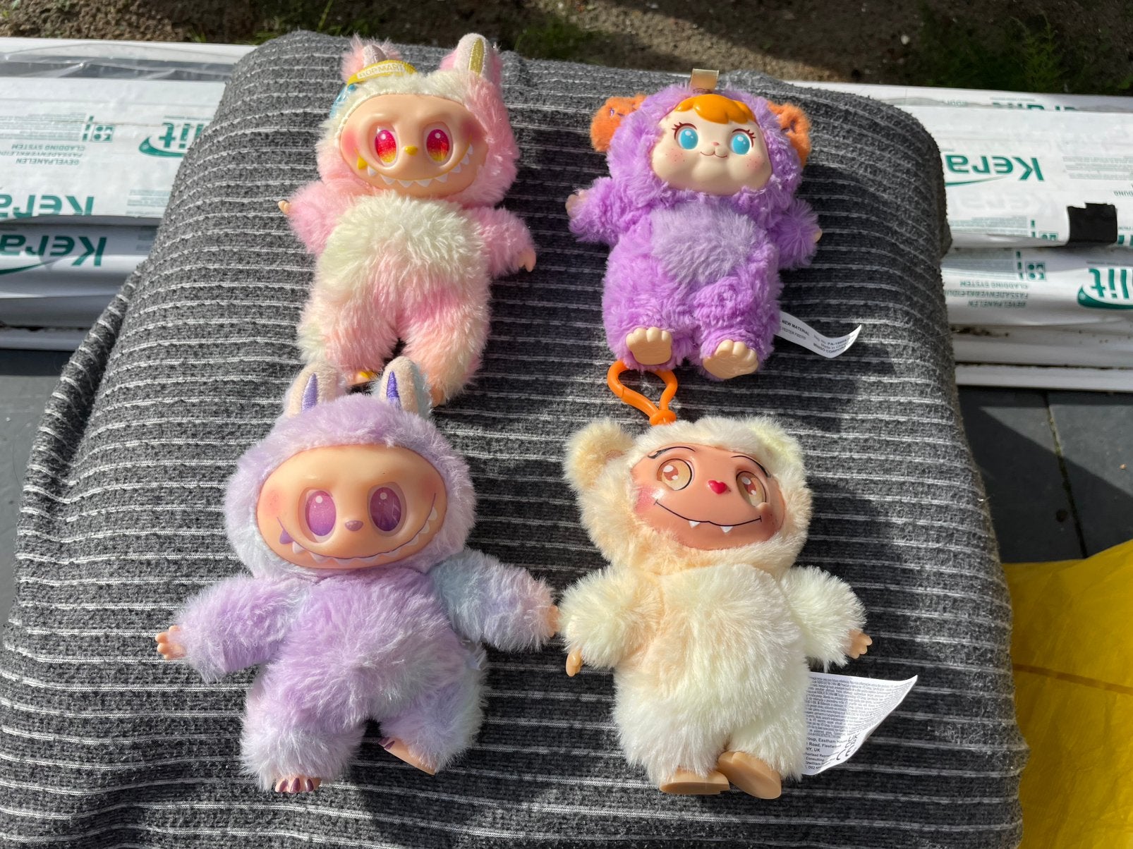 4 leuke knuffeltjes monsters miniso popmart pluche tashanger, Ophalen of Verzenden, Meerkleurig, Overige typen