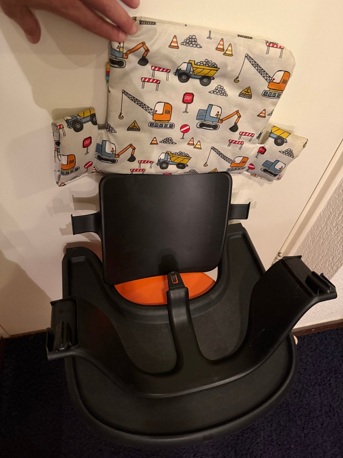 Stokke Baby Set met rugkussen en eetblad tray, Ophalen of Verzenden, Gebruikt, Meegroeistoel, Afneembaar eetblad