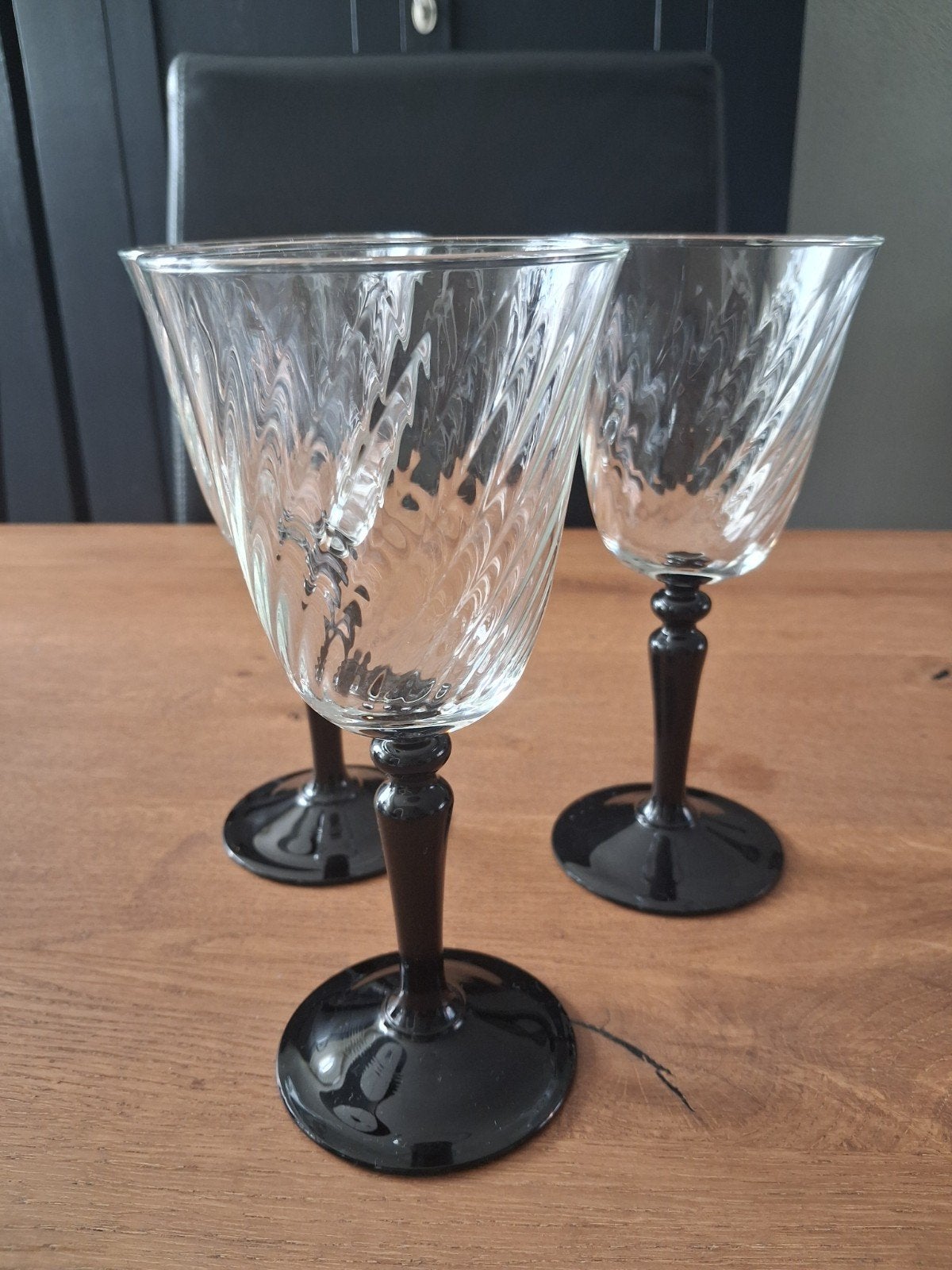LUMINARC - 3 "Nocturne Swirl" glazen, Ophalen of Verzenden, Zo goed als nieuw, Overige typen