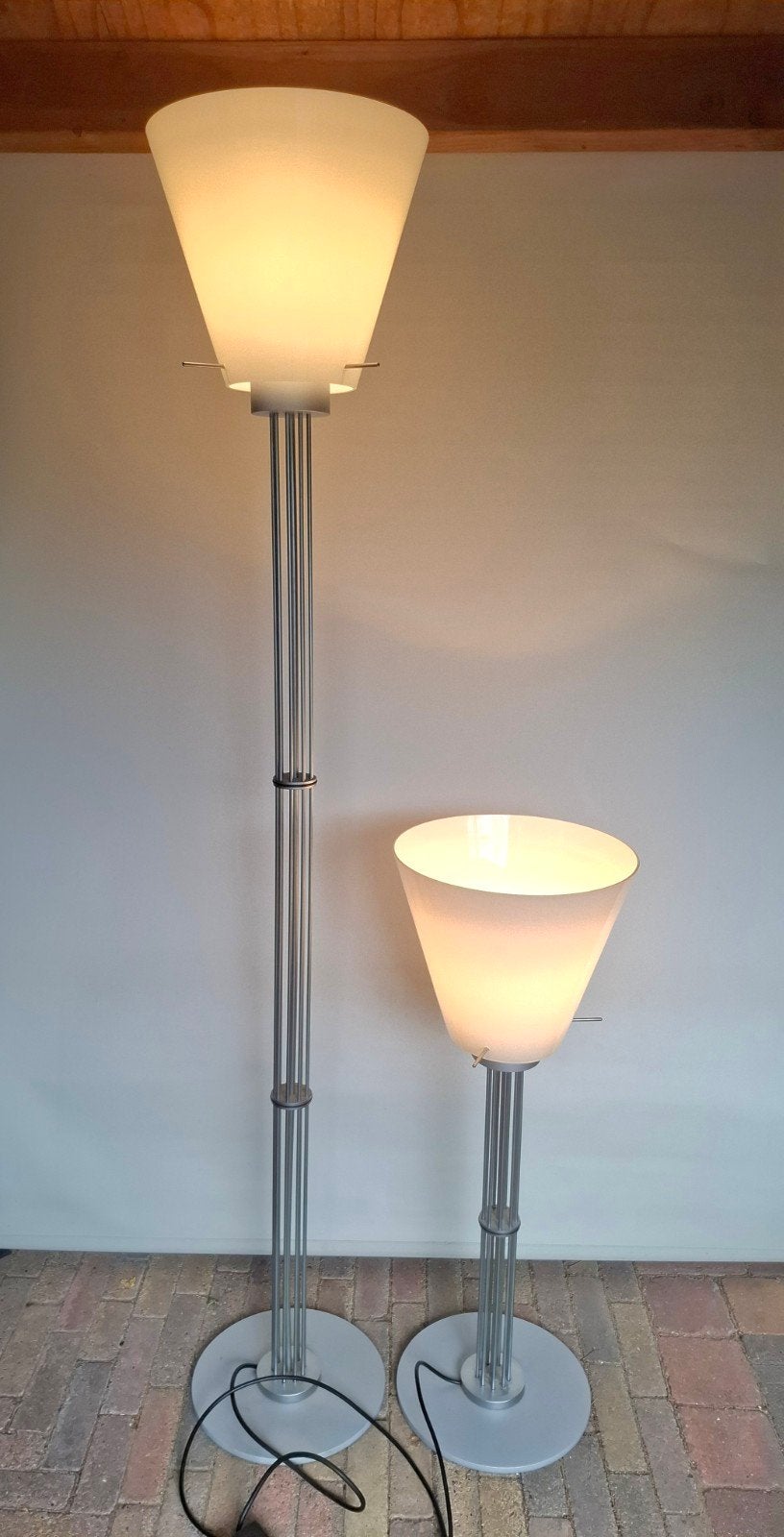 tafel en vloerlamp Raak type D2150.2100, lees de beschrijvin, Ophalen, E27 (groot), Zo goed als nieuw, Glas