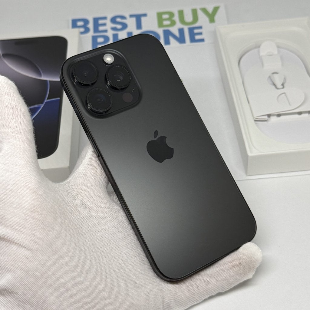 iPhone 16 Pro 128GB zwart /krasvrij /100% batt /garantie, 128 GB, Apple, Zwart, Zonder simlock