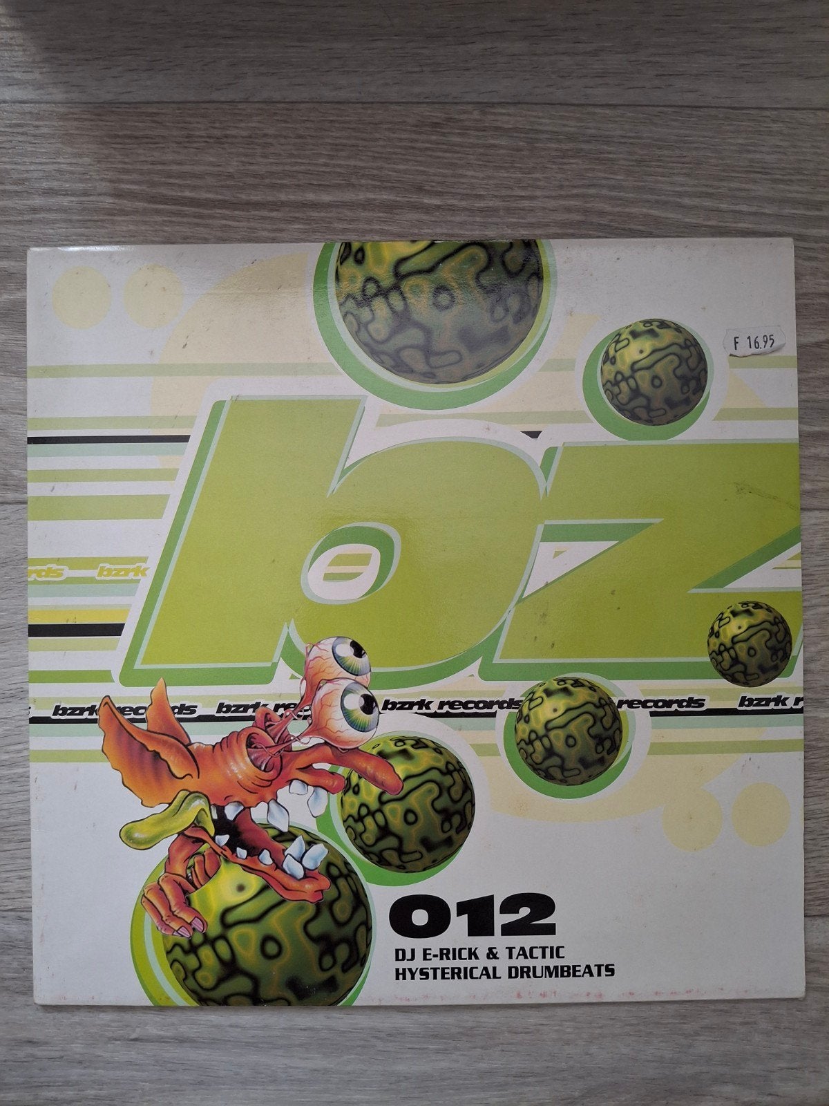 Gabber Vinyl Bzrk 12... E-Rick & Tactic-Hysterical Drumbeatz, Gebruikt, Inclusief binnenhoes, Ophalen of Verzenden, EP