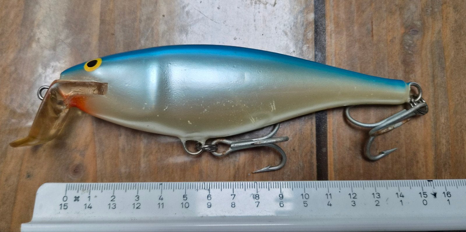 B. Rapala Super Shad Rap SSR14 SSR-14 B Blue kunstaas, Ophalen of Verzenden, Zo goed als nieuw, Overige typen