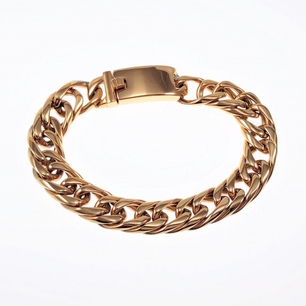 Gourmet Armband Heren - Stalen Goudkleur - Schakelarmband, Staal, Birgitta-Gracht 33, 6465 EL Kerkrade, Nederland, Verzenden, Nieuw
