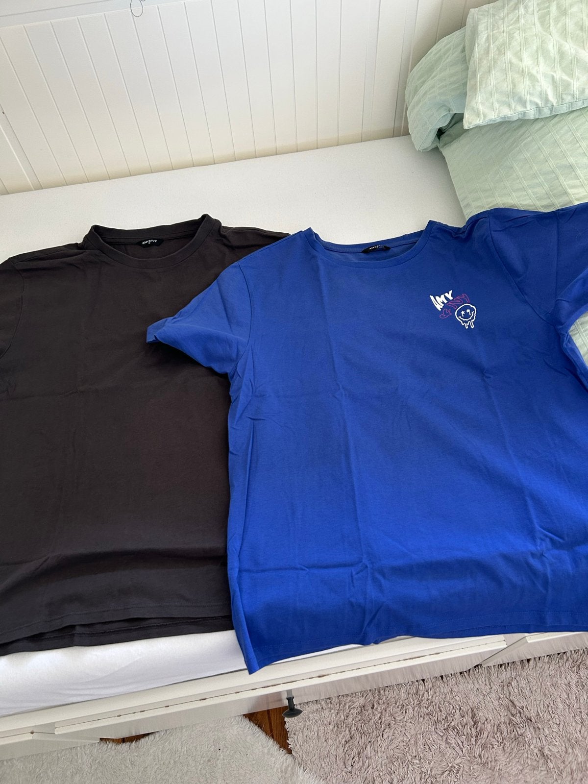 Set van 2 Amy & Ivy T-shirts -Grijs & Blauw, Maat M, Maat 38/40 (M), Ophalen of Verzenden, Zo goed als nieuw, Korte mouw