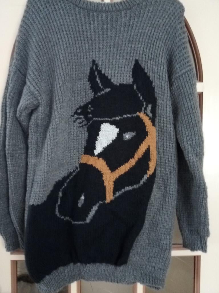 Paarden trui, Ophalen of Verzenden, Nieuw, Maat 38/40 (M), Grijs
